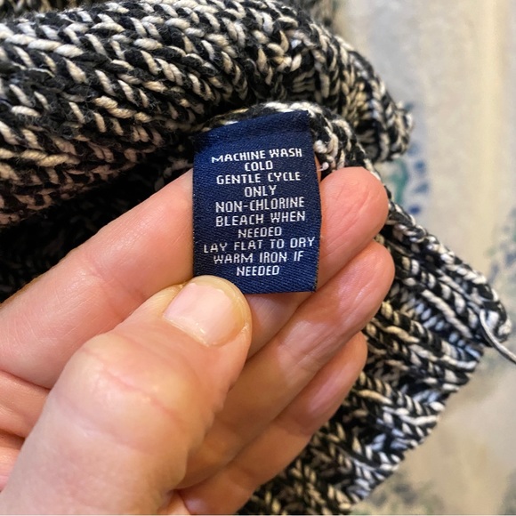 Chaps chunky knit cotton blend diagonal button sweater XL - Picture 7 of 8